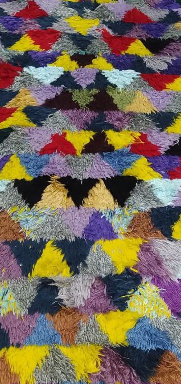 Exquisite Handcrafted Moroccan Boucherouite Rug Vibrant Multicolored - Image 4