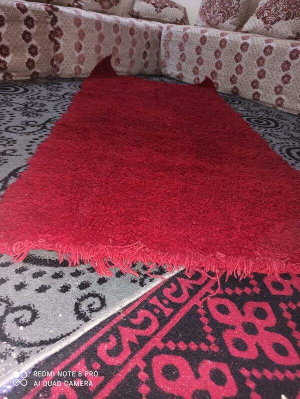 Handmade VINTAGE Reddish Solid Moroccan Rug 6x9 Wo - Image 5